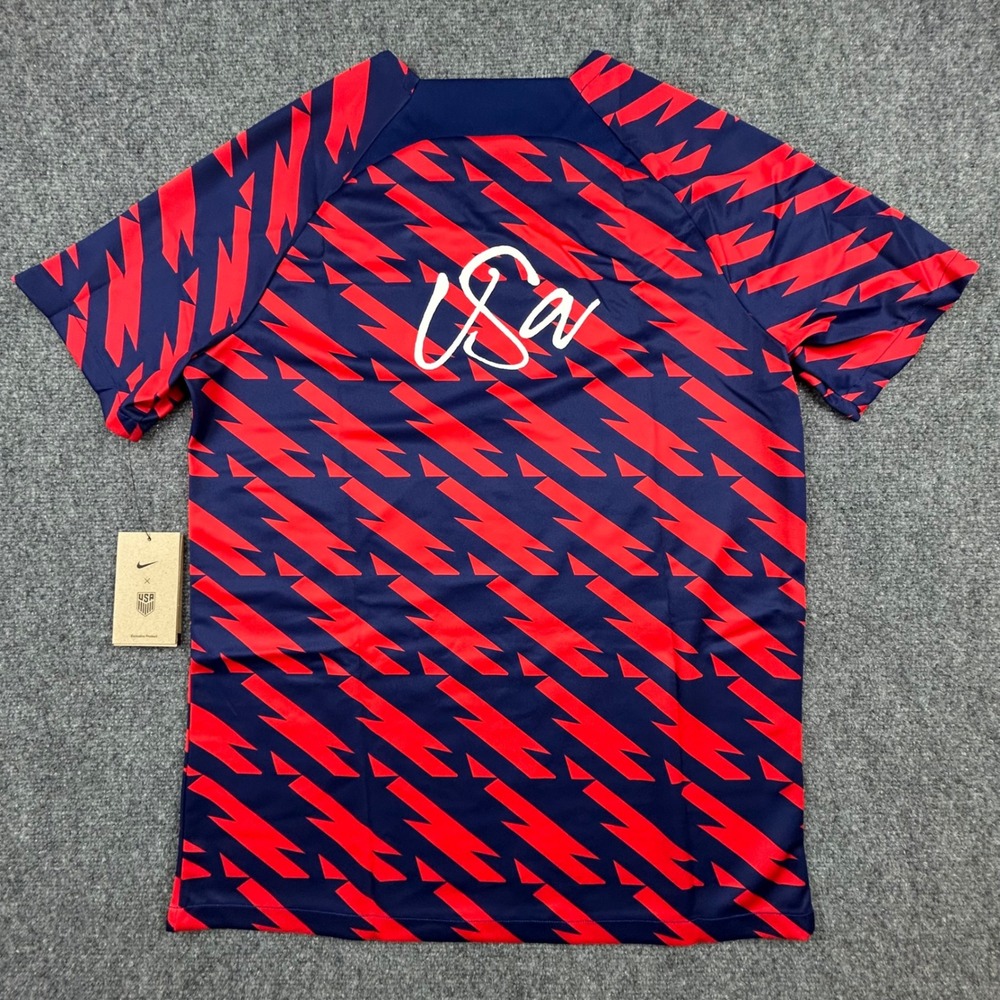 Nike USWNT Jersey Mens L Red Blue Dri Fit 2023 USA Soccer Academy Pro Pre-Match - Picture 5 of 14